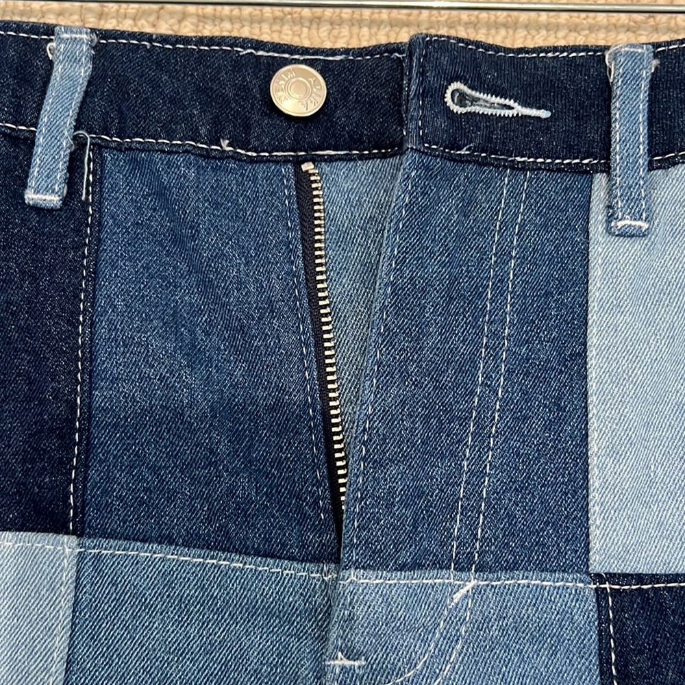 Patchwork Jean Shorts - image 3